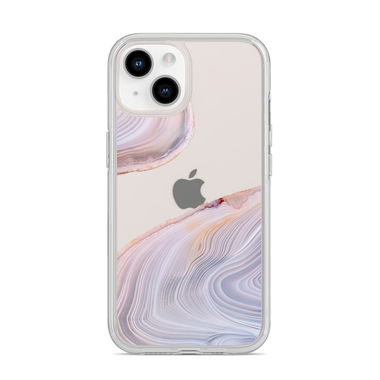 Agate Pale Pink and Blue iPhone 14 Clear Tough Case Starlight