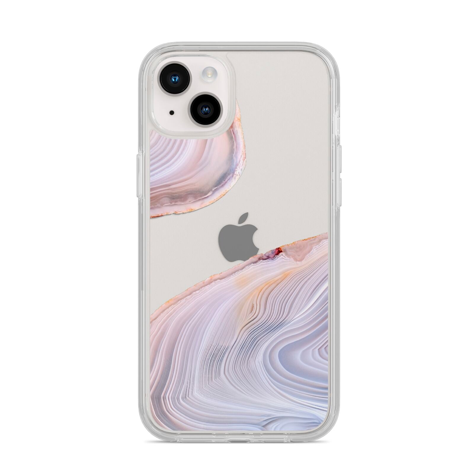 Agate Pale Pink and Blue iPhone 14 Plus Clear Tough Case Starlight