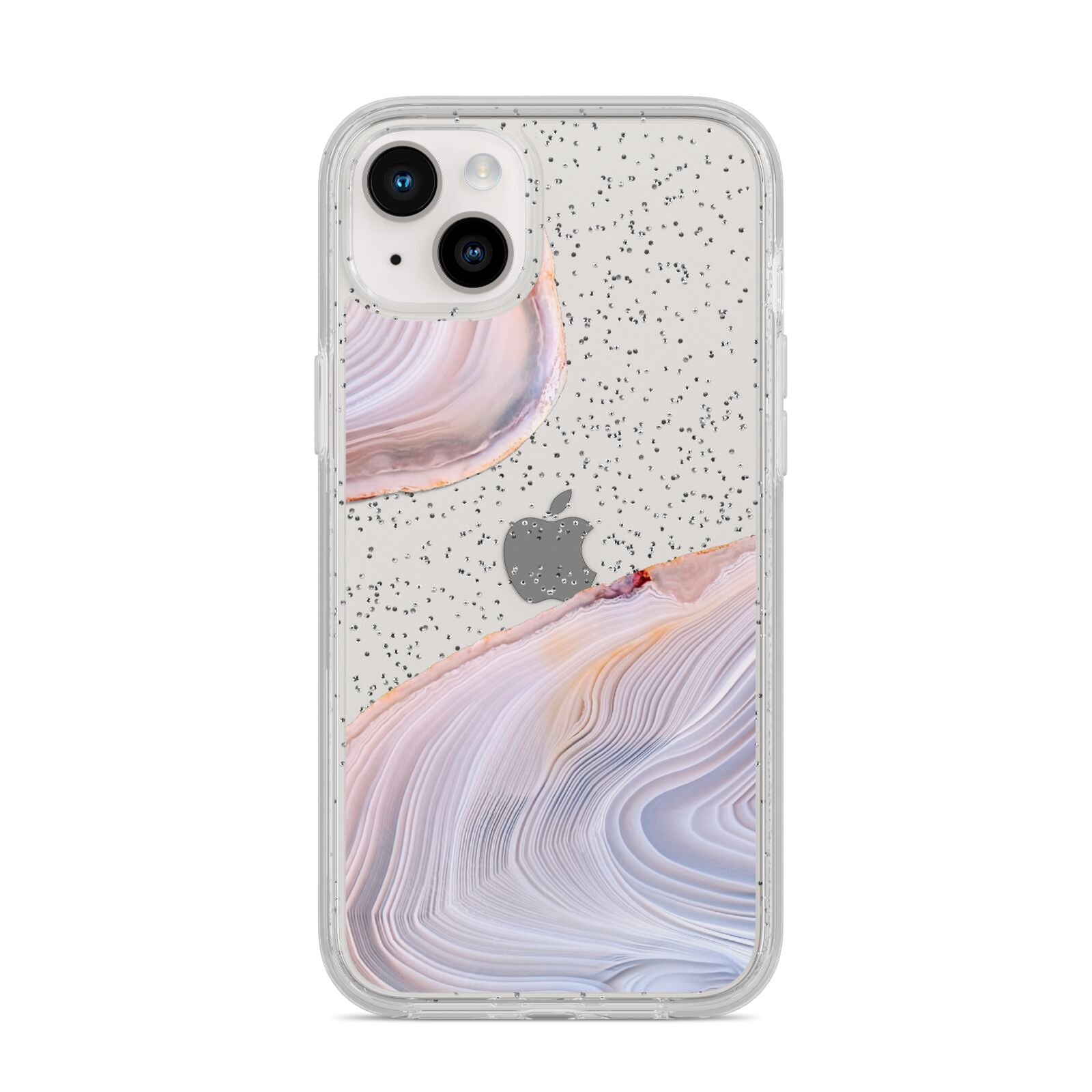 Agate Pale Pink and Blue iPhone 14 Plus Glitter Tough Case Starlight