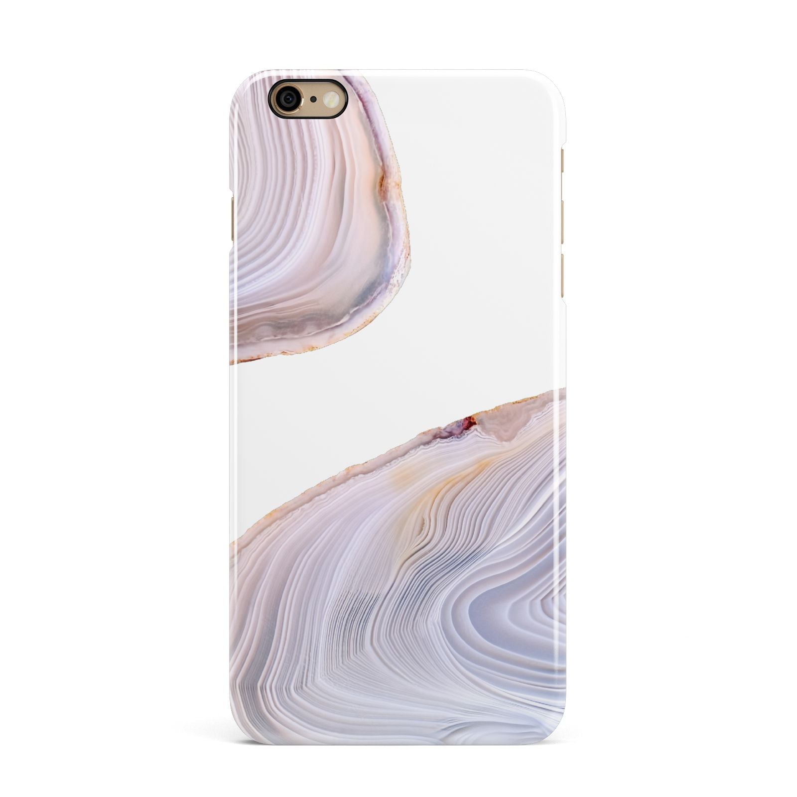 Agate Pale Pink and Blue iPhone 6 Plus 3D Snap Case on Gold Phone