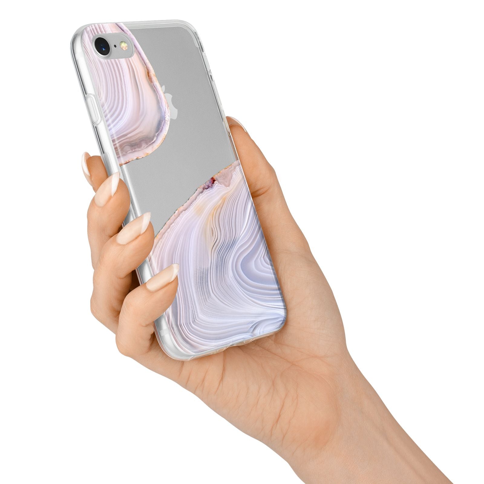 Agate Pale Pink and Blue iPhone 7 Bumper Case on Silver iPhone Alternative Image