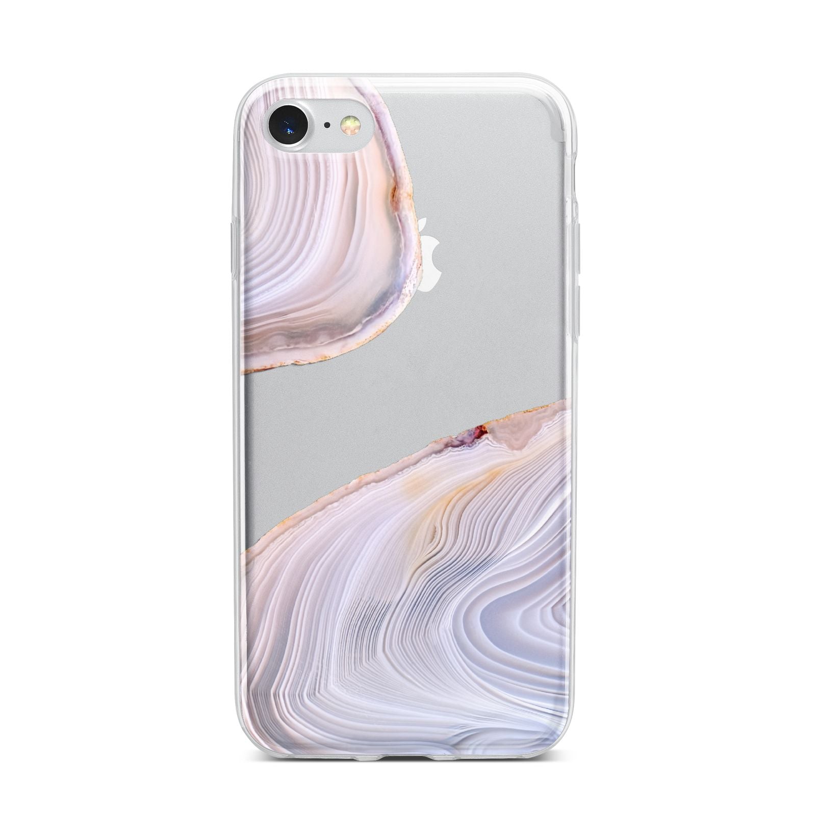 Agate Pale Pink and Blue iPhone 7 Bumper Case on Silver iPhone