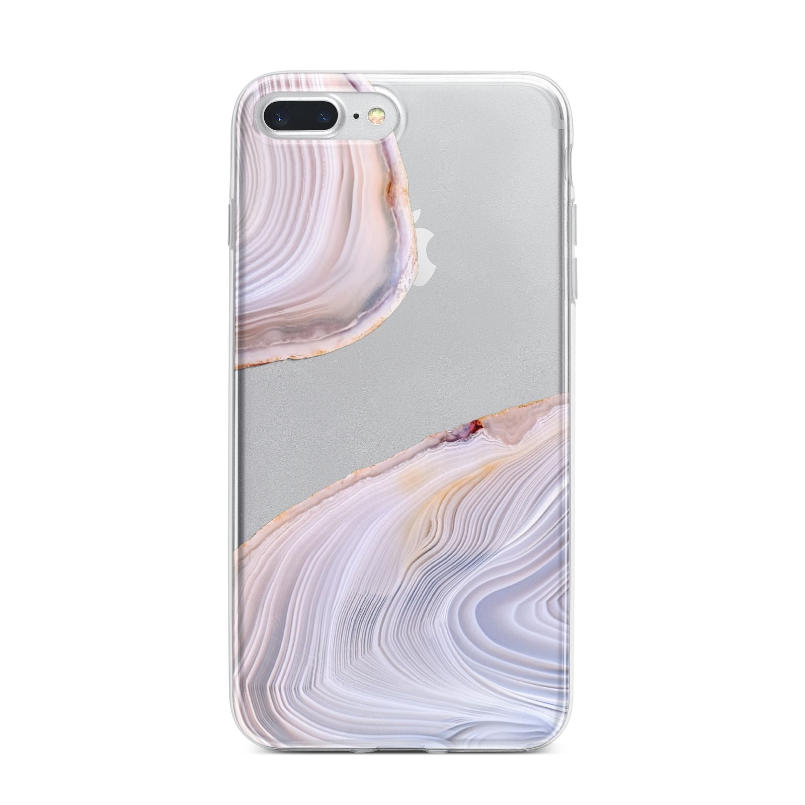 Agate Pale Pink and Blue iPhone 7 Plus Bumper Case on Silver iPhone