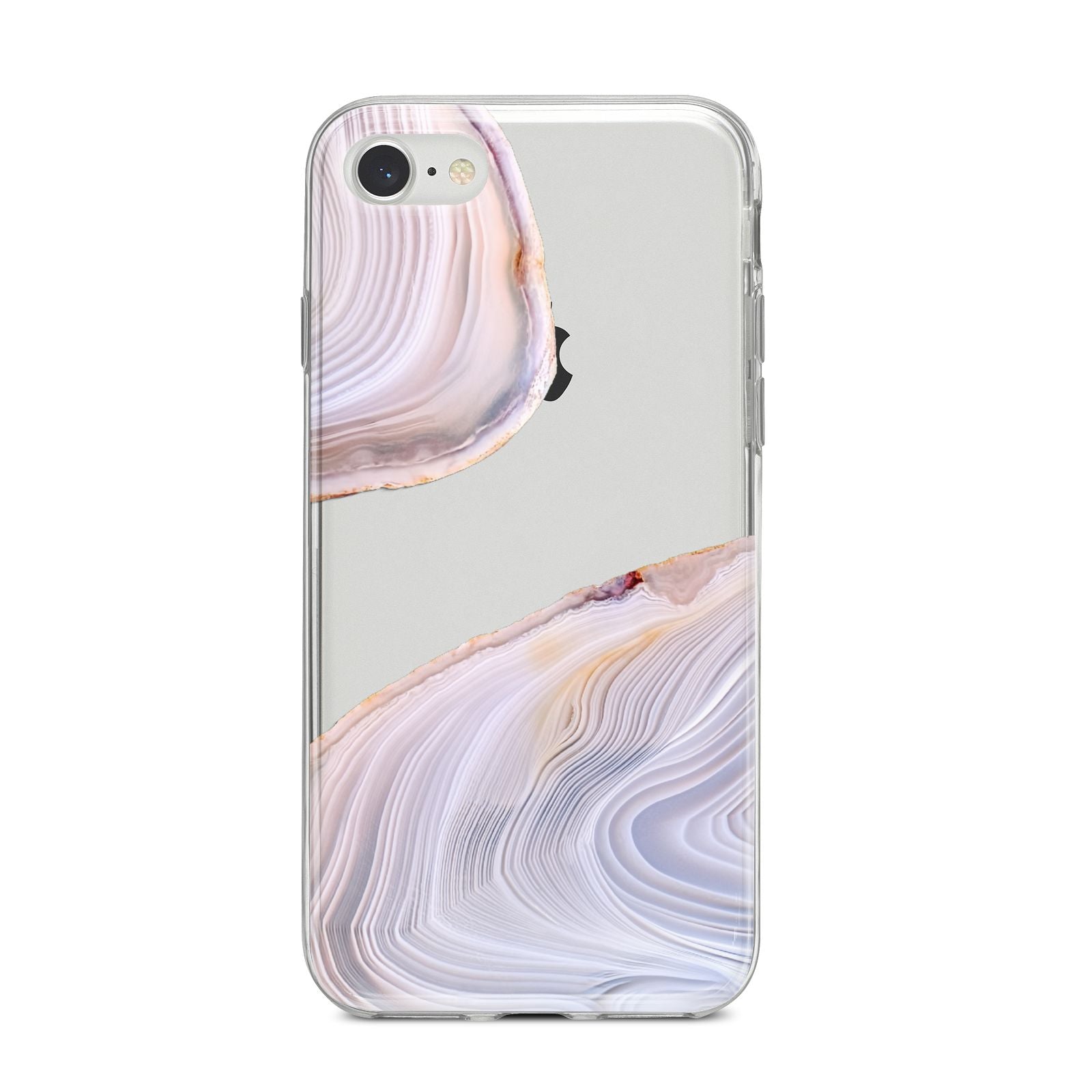 Agate Pale Pink and Blue iPhone 8 Bumper Case on Silver iPhone