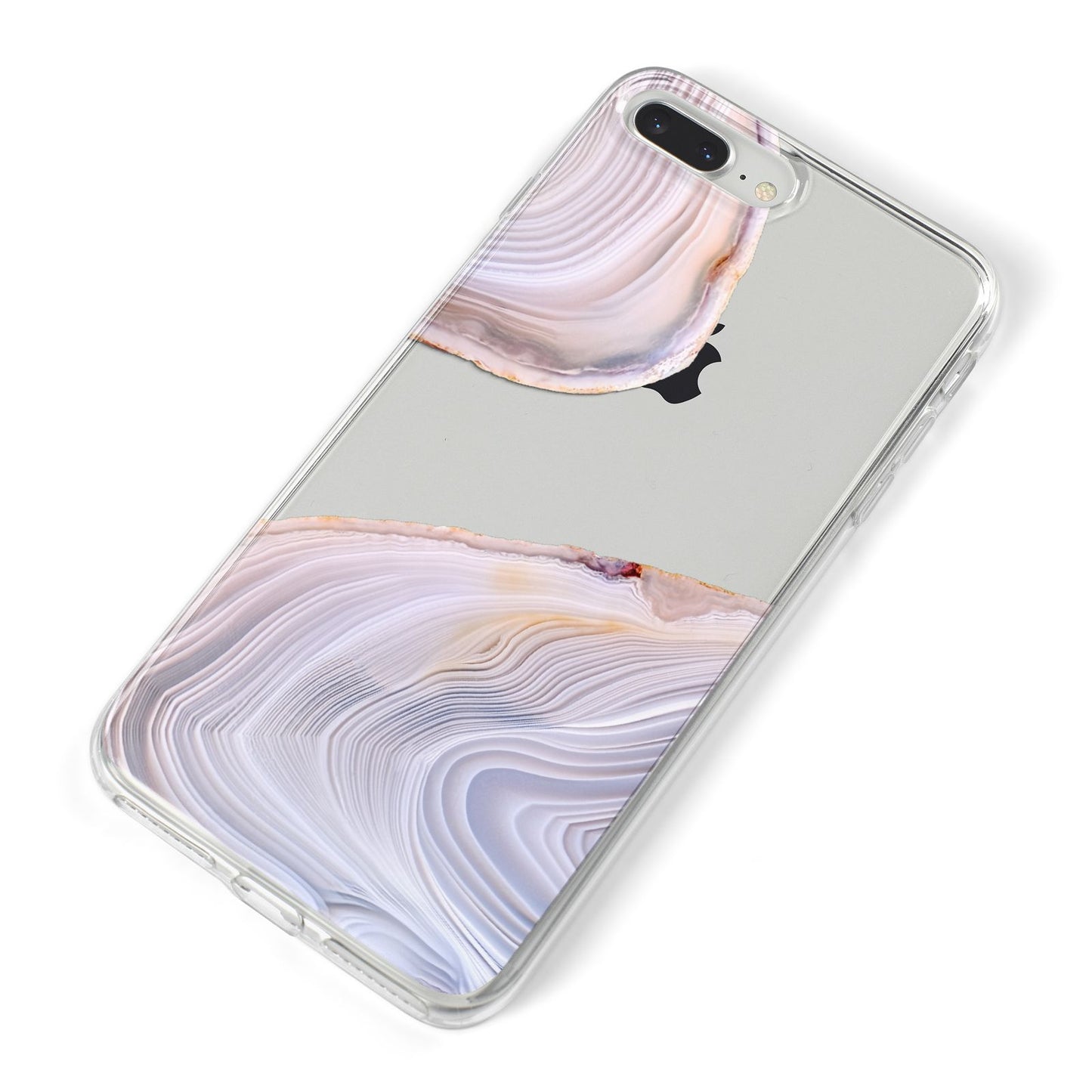 Agate Pale Pink and Blue iPhone 8 Plus Bumper Case on Silver iPhone Alternative Image