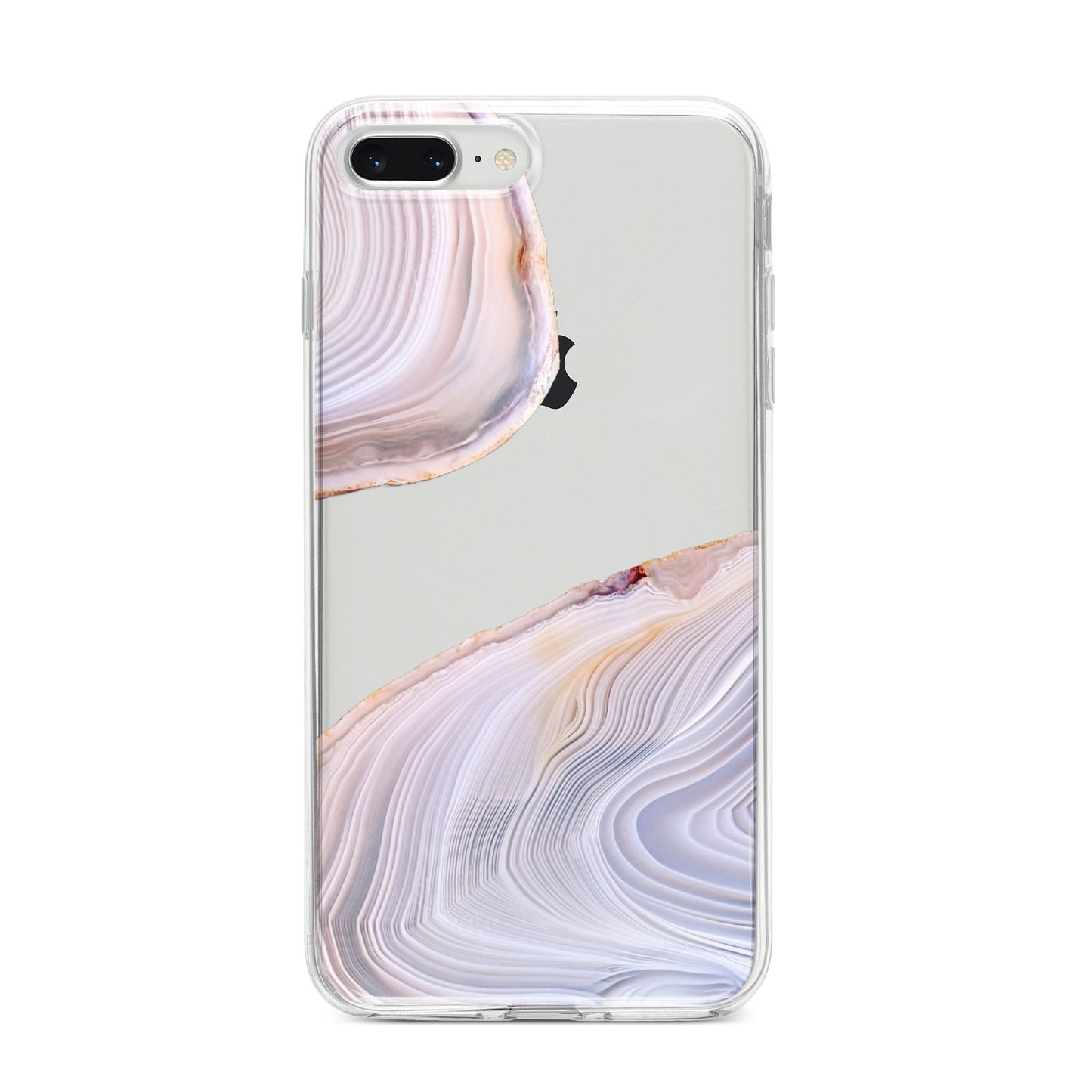 Agate Pale Pink and Blue iPhone 8 Plus Bumper Case on Silver iPhone