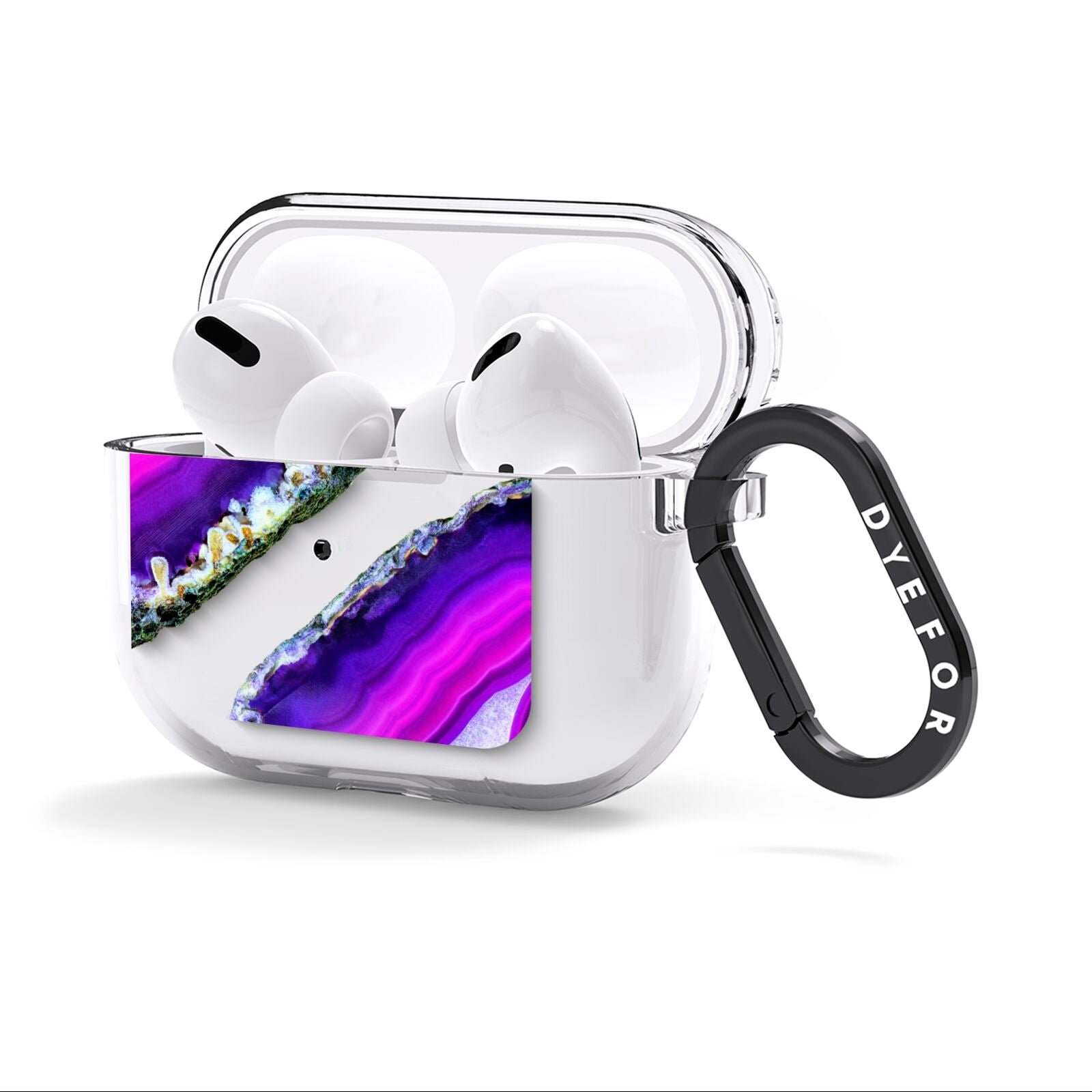 Agate Purple and Pink AirPods Clear Case 3rd Gen Side Image