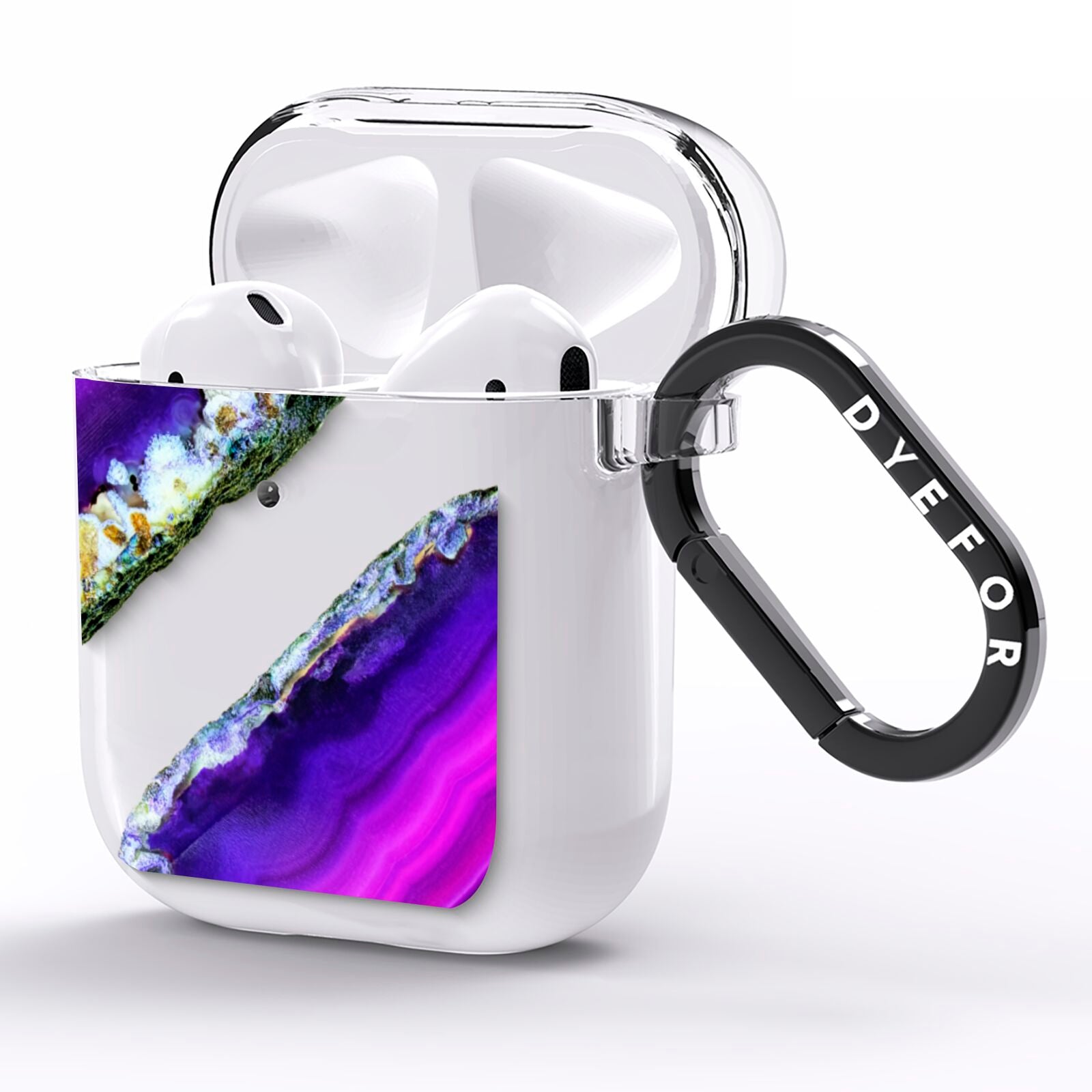 Agate Purple and Pink AirPods Clear Case Side Image