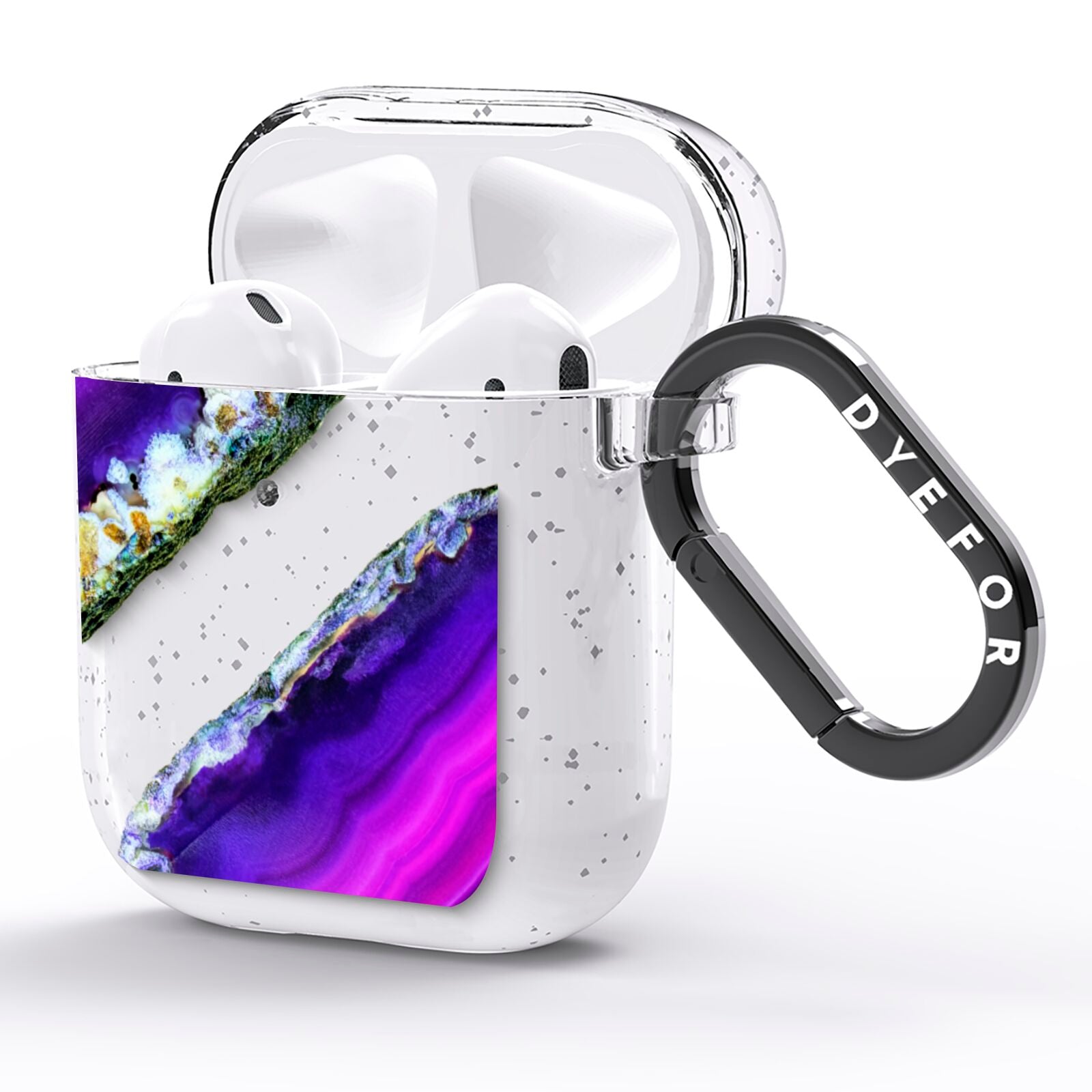 Agate Purple and Pink AirPods Glitter Case Side Image