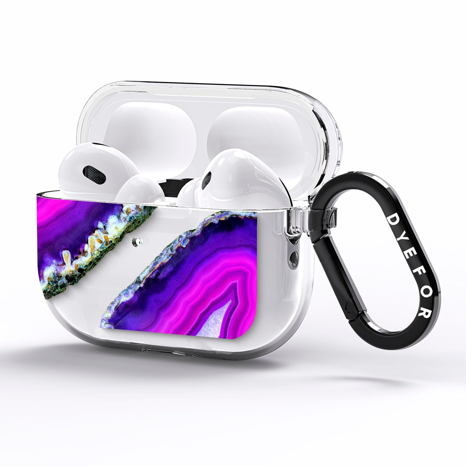 Agate Purple and Pink AirPods Pro Clear Case Side Image