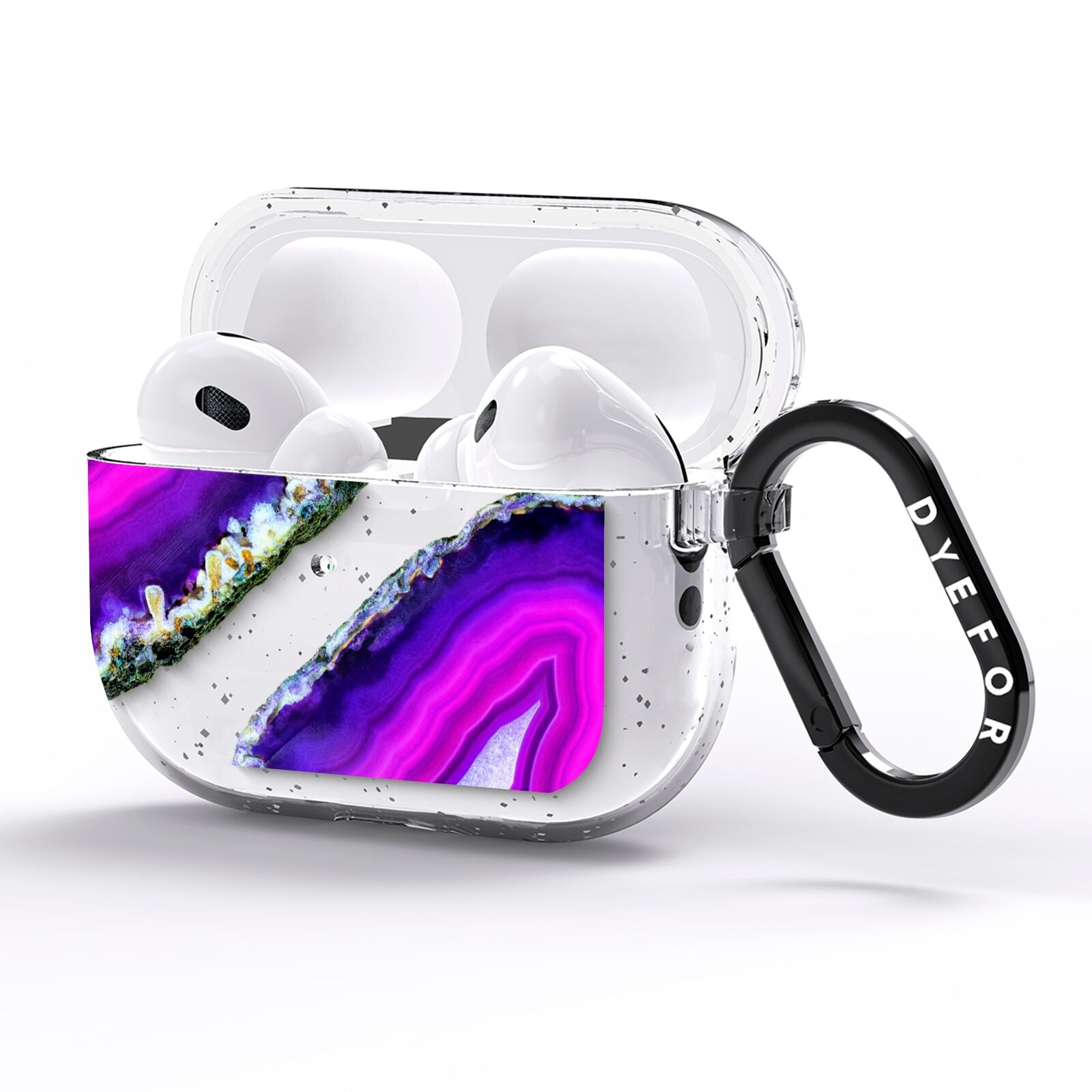 Agate Purple and Pink AirPods Pro Glitter Case Side Image