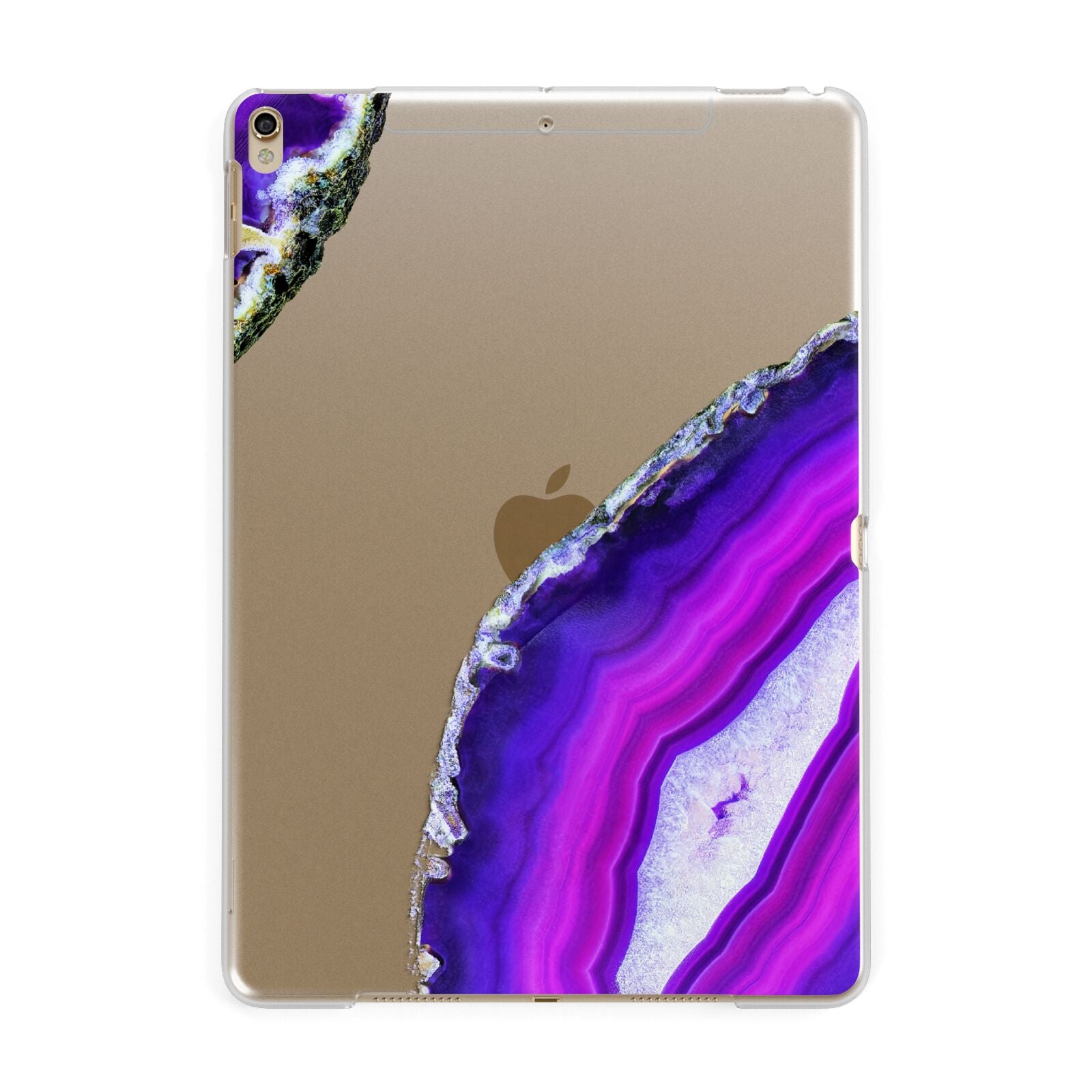 Agate Purple and Pink Apple iPad Gold Case