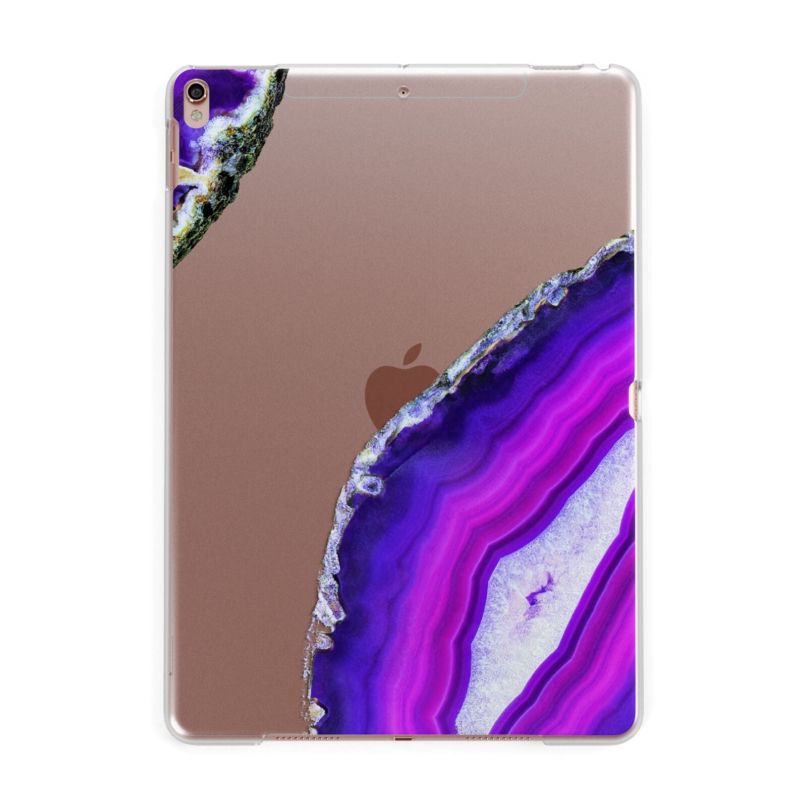 Agate Purple and Pink Apple iPad Rose Gold Case