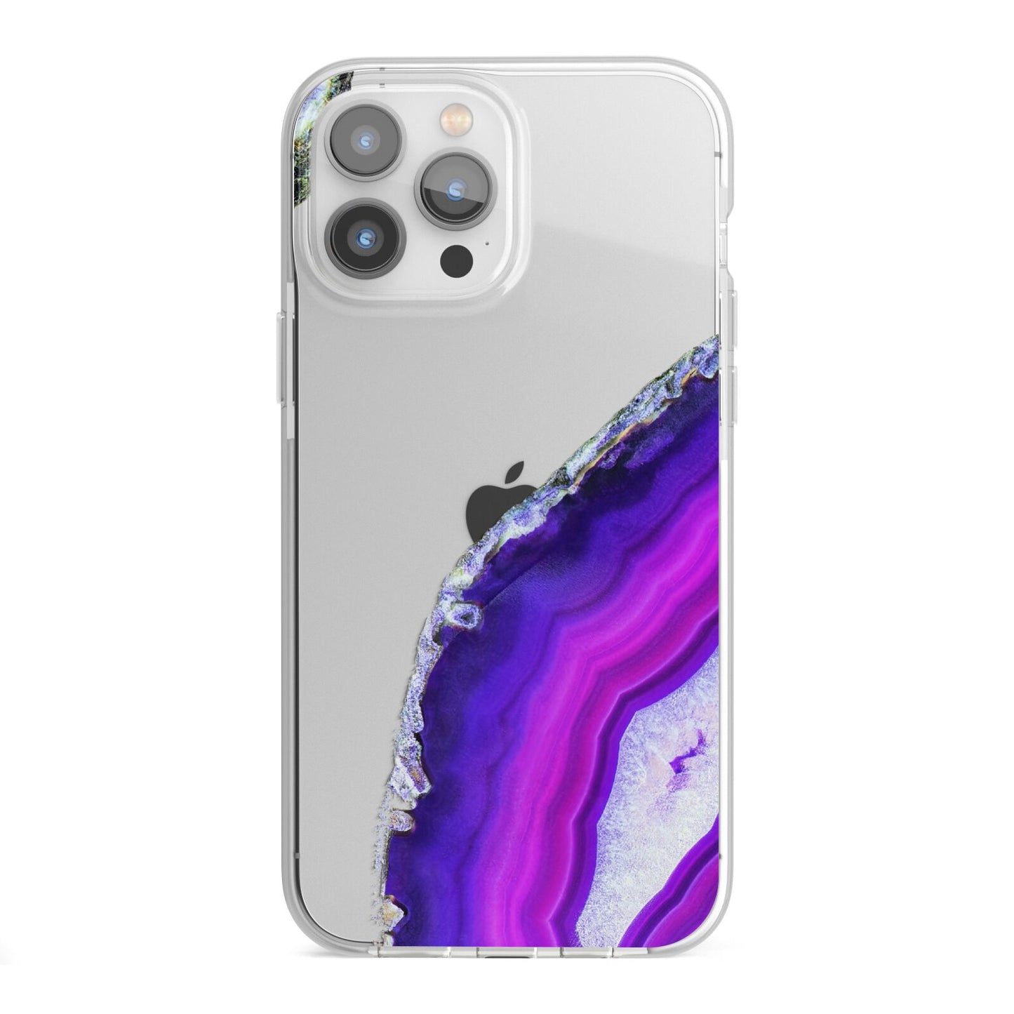 Agate Purple and Pink iPhone 13 Pro Max TPU Impact Case with White Edges