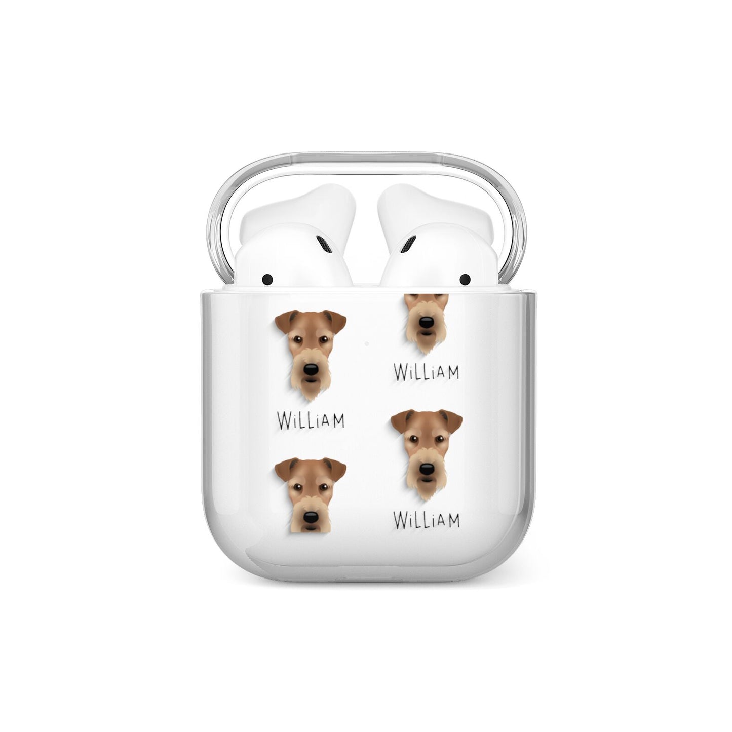 Airedale Terrier Icon with Name AirPods Case