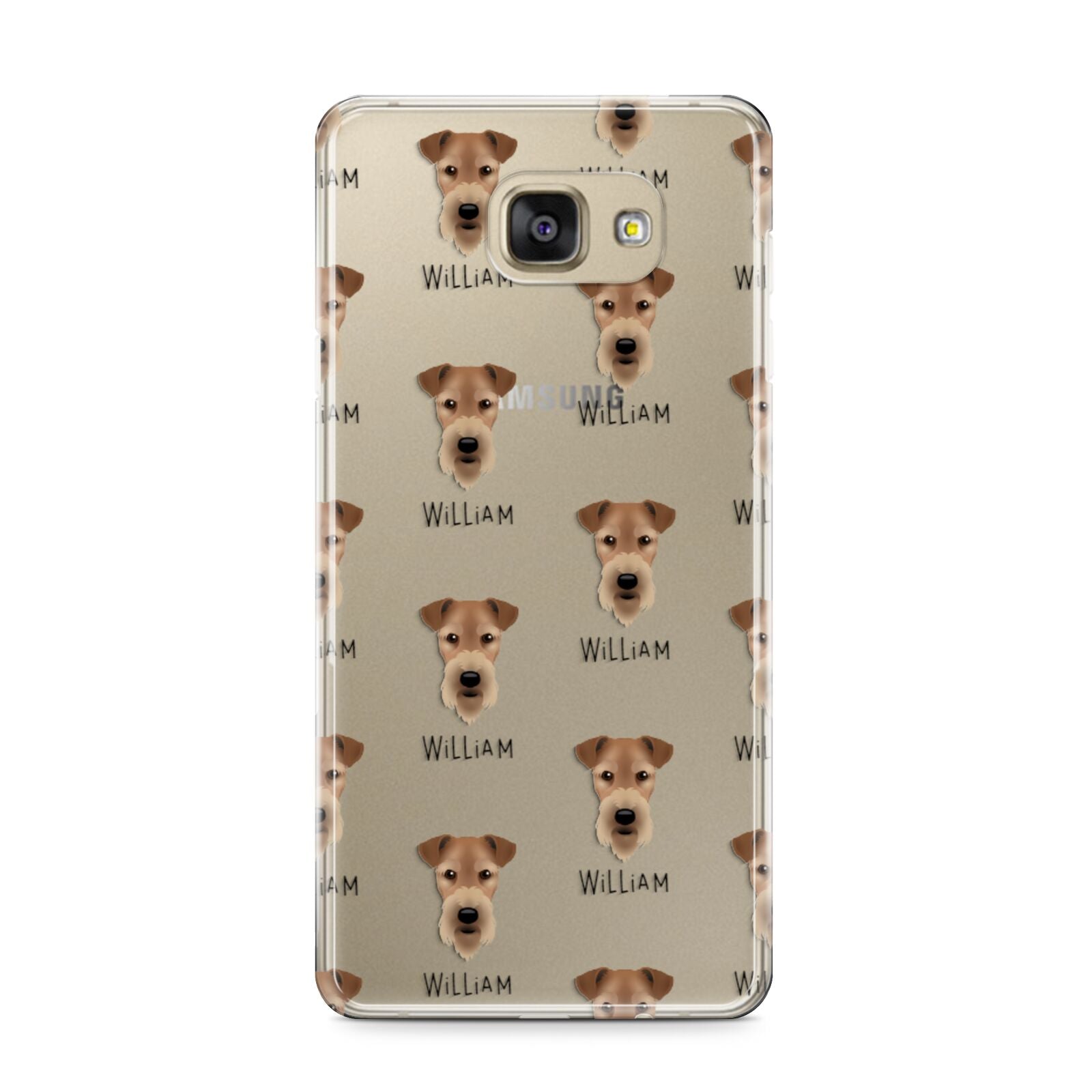 Airedale Terrier Icon with Name Samsung Galaxy A9 2016 Case on gold phone