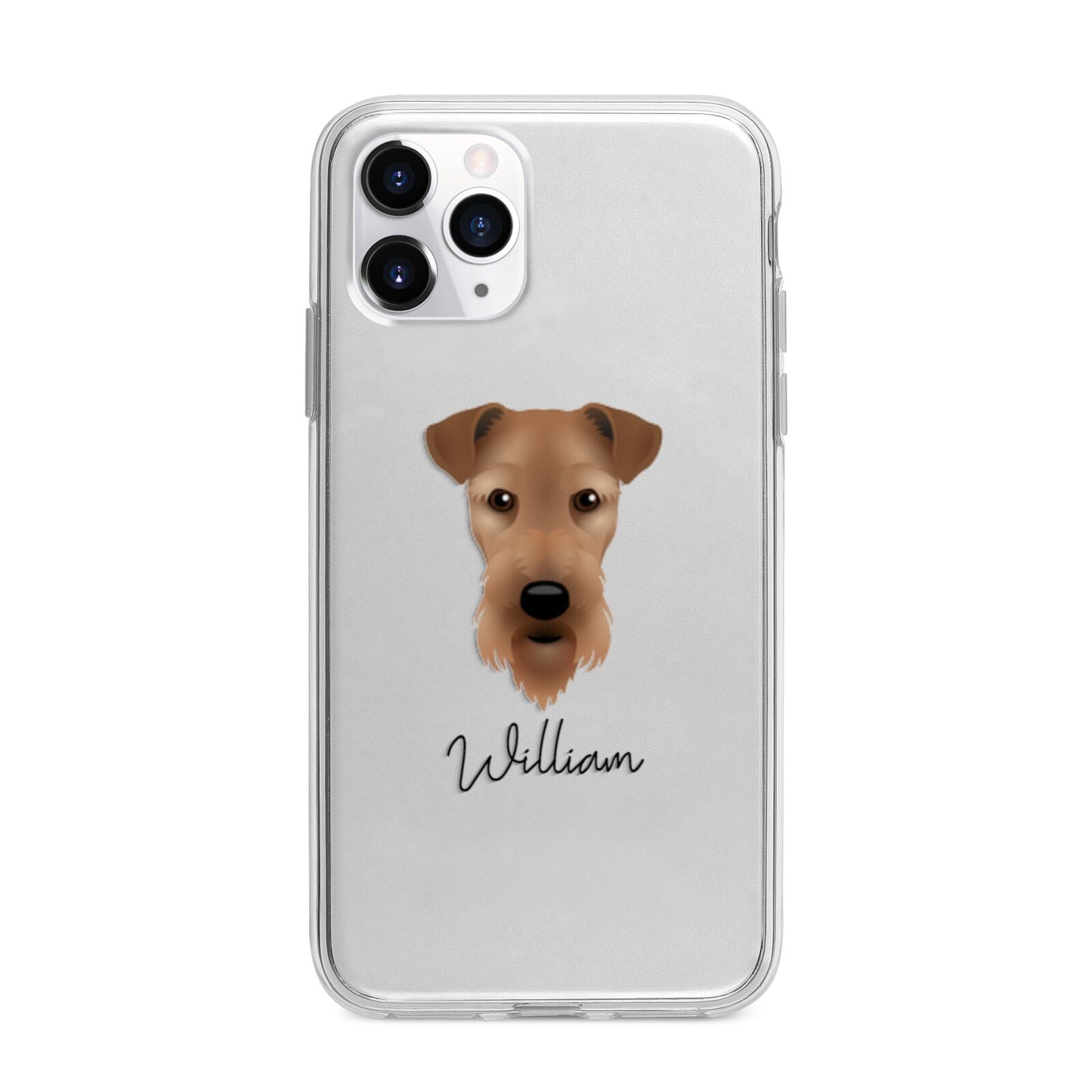 Airedale Terrier Personalised Apple iPhone 11 Pro Max in Silver with Bumper Case