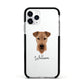 Airedale Terrier Personalised Apple iPhone 11 Pro in Silver with Black Impact Case