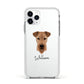 Airedale Terrier Personalised Apple iPhone 11 Pro in Silver with White Impact Case