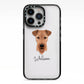Airedale Terrier Personalised iPhone 13 Pro Black Impact Case on Silver phone