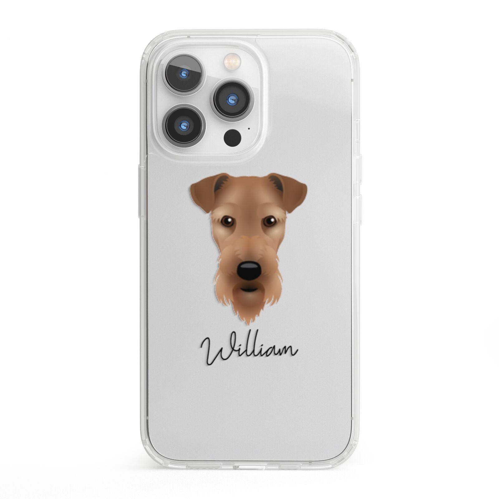 Airedale Terrier Personalised iPhone 13 Pro Clear Bumper Case