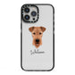 Airedale Terrier Personalised iPhone 13 Pro Max Black Impact Case on Silver phone