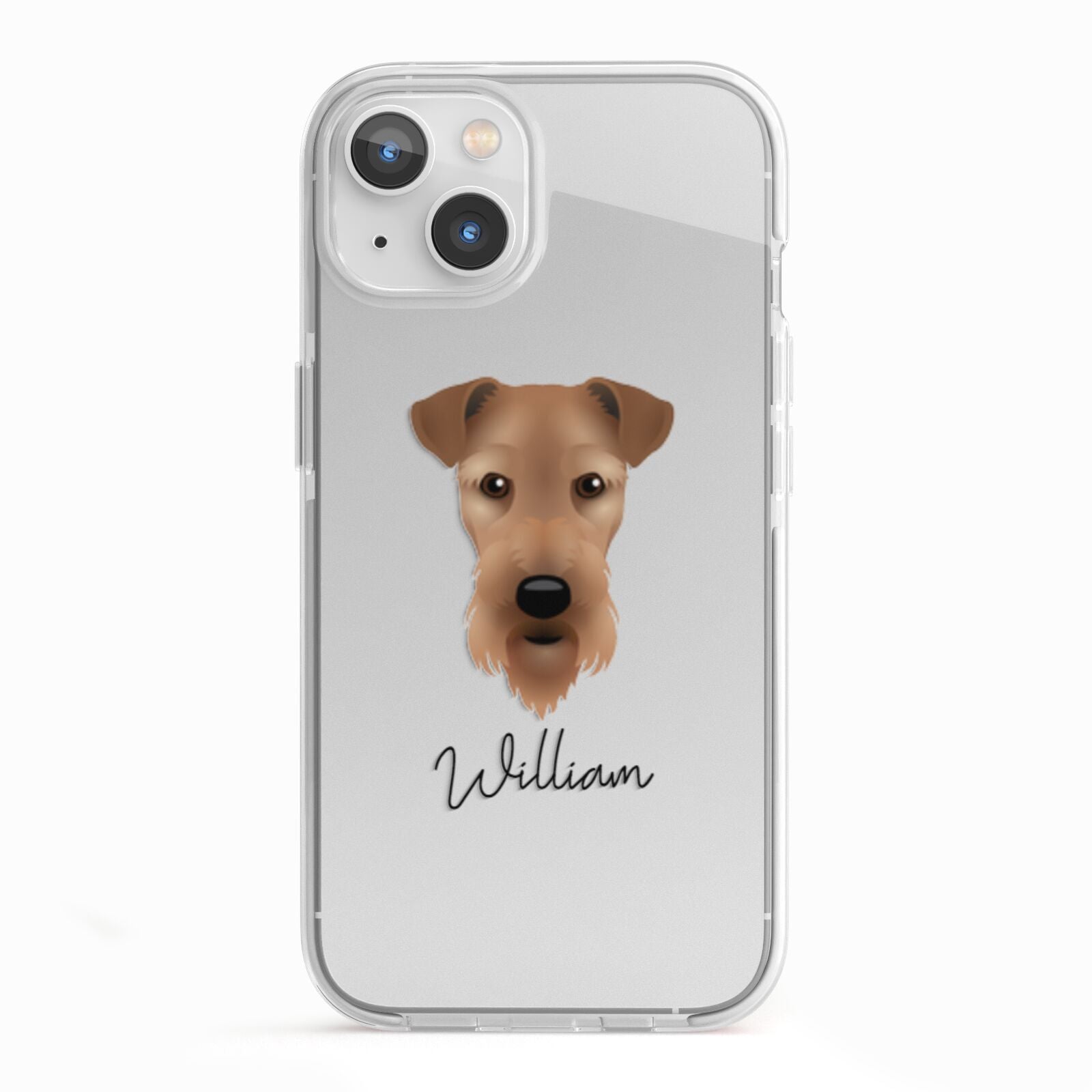 Airedale Terrier Personalised iPhone 13 TPU Impact Case with White Edges