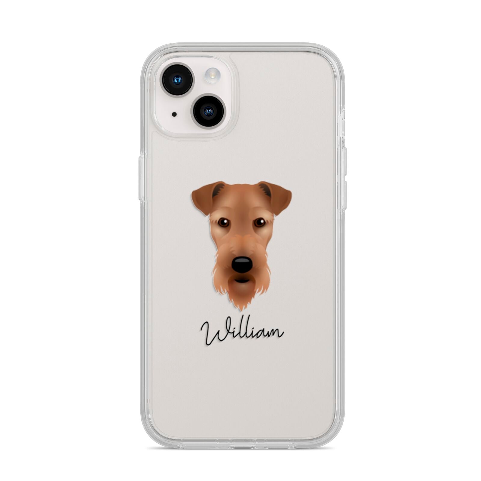 Airedale Terrier Personalised iPhone 14 Plus Clear Tough Case Starlight