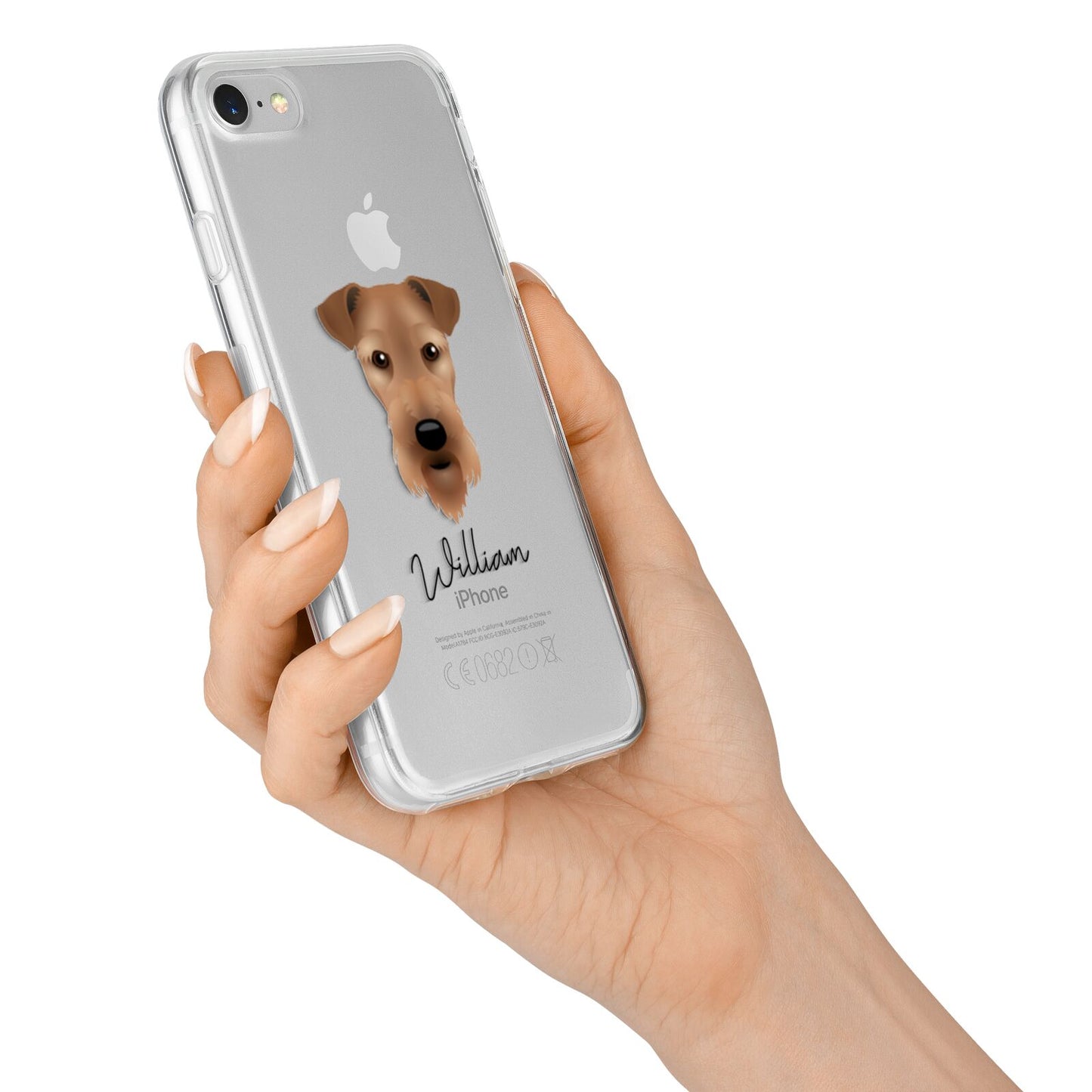 Airedale Terrier Personalised iPhone 7 Bumper Case on Silver iPhone Alternative Image