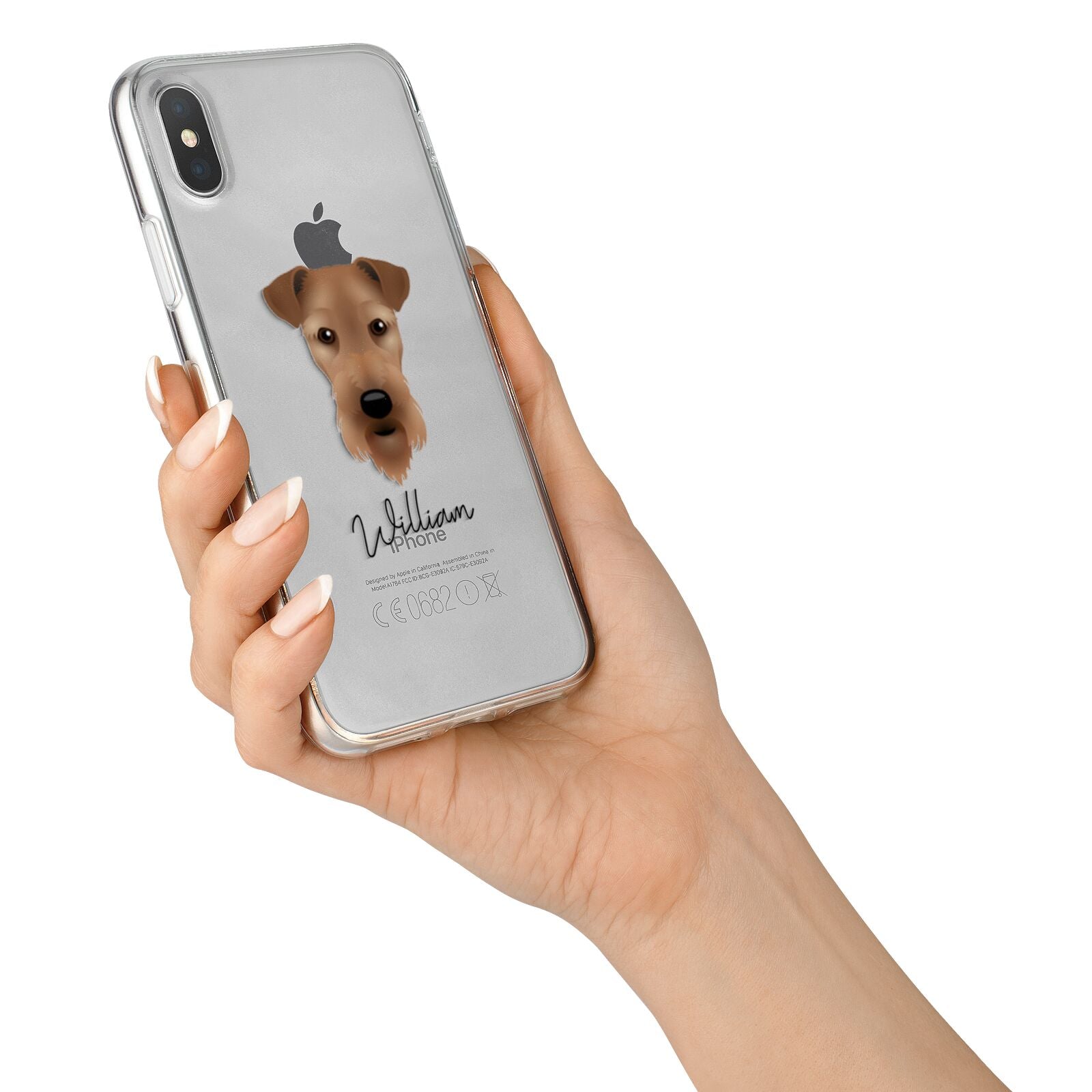 Airedale Terrier Personalised iPhone X Bumper Case on Silver iPhone Alternative Image 2