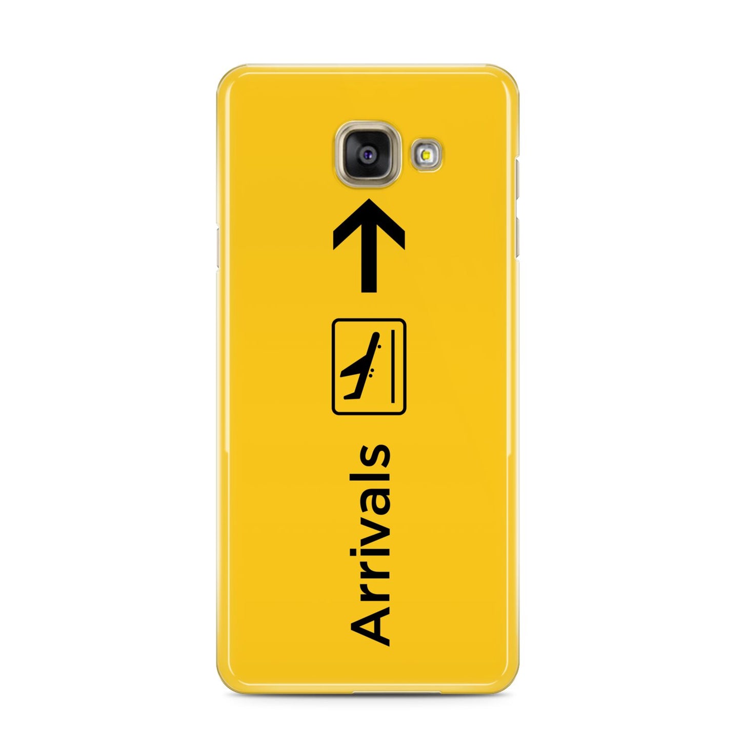 Airport Arrivals Samsung Galaxy A3 2016 Case on gold phone