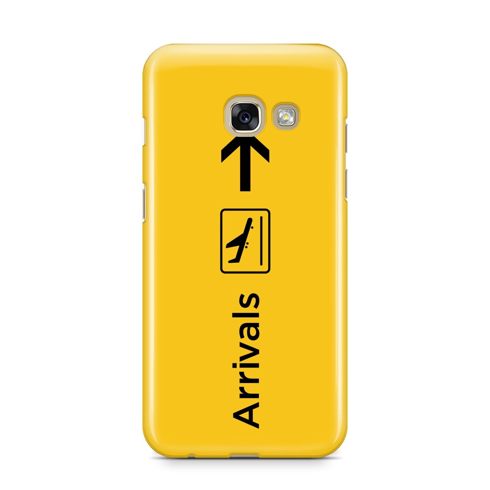 Airport Arrivals Samsung Galaxy A3 2017 Case on gold phone