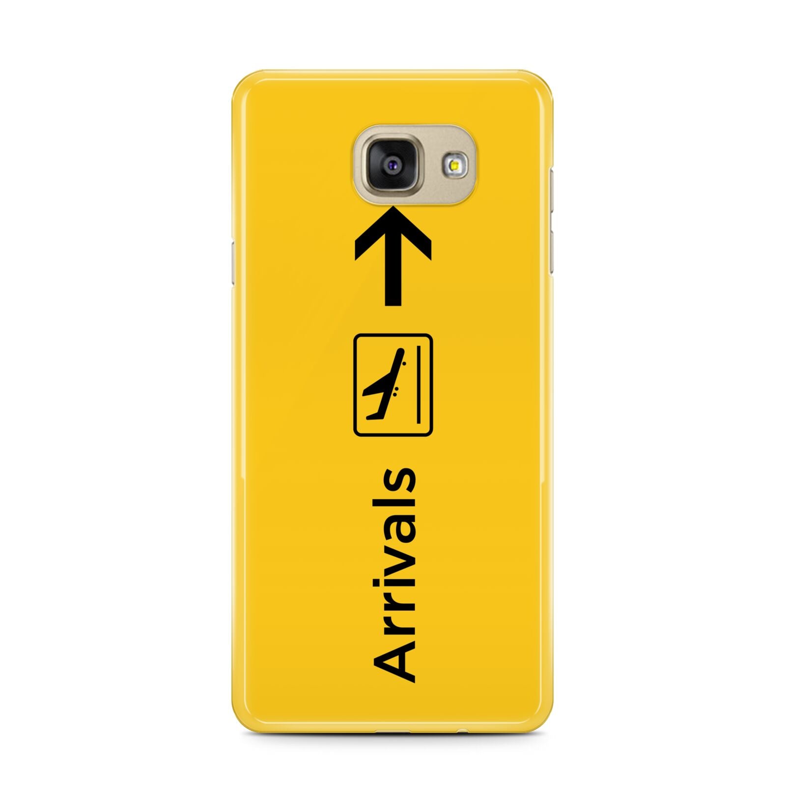 Airport Arrivals Samsung Galaxy A7 2016 Case on gold phone