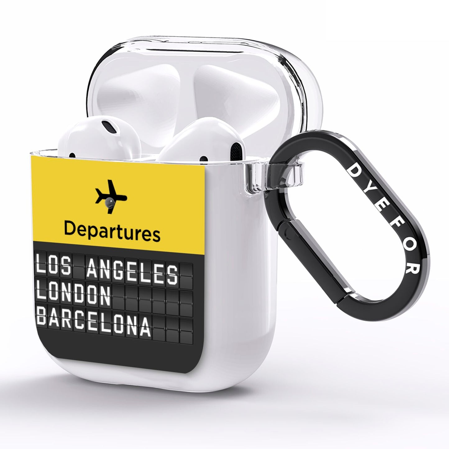 Airport Departures Board AirPods Clear Case Side Image