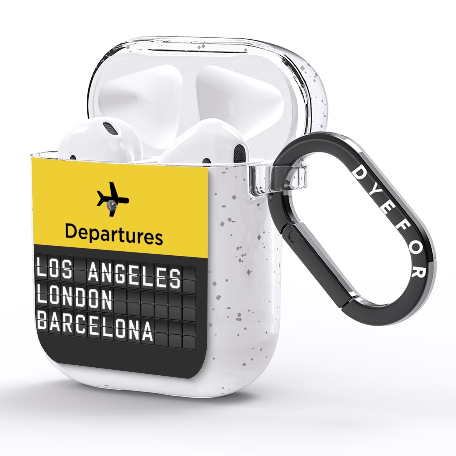 Airport Departures Board AirPods Glitter Case Side Image