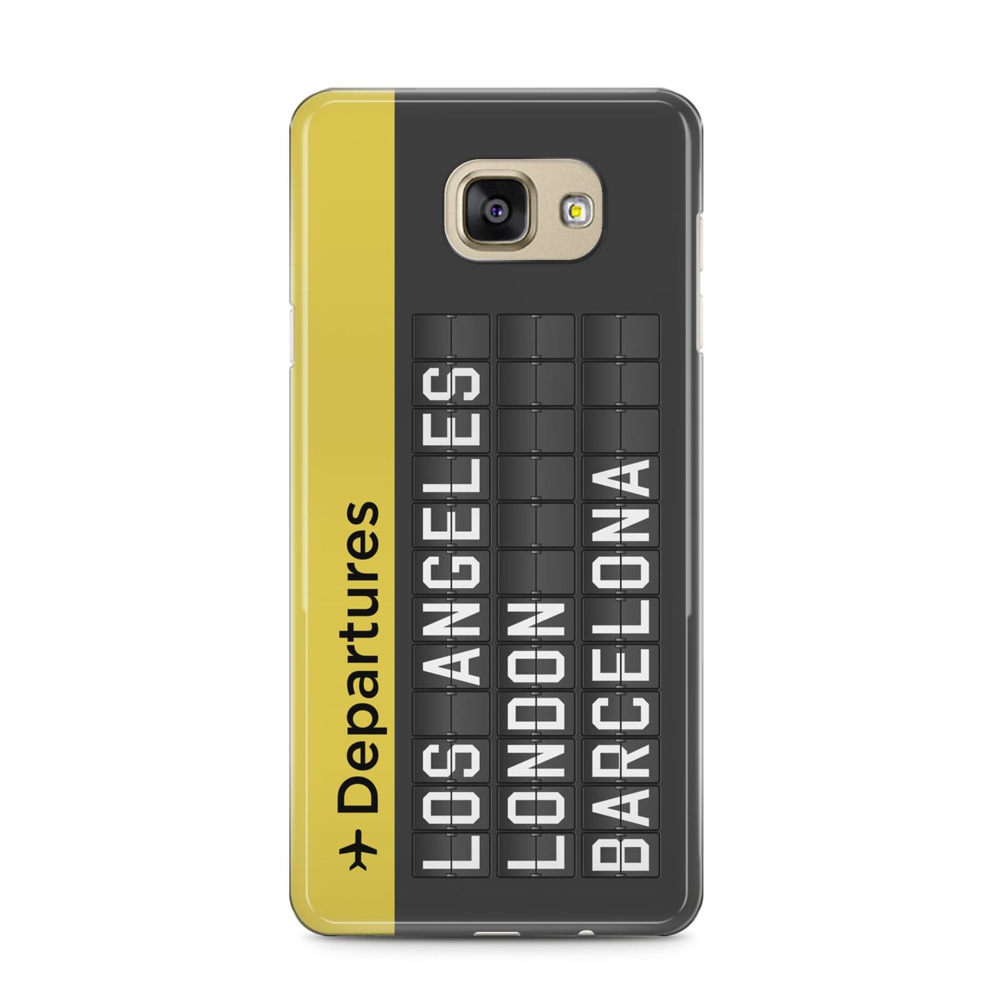 Airport Departures Board Samsung Galaxy A5 2016 Case on gold phone