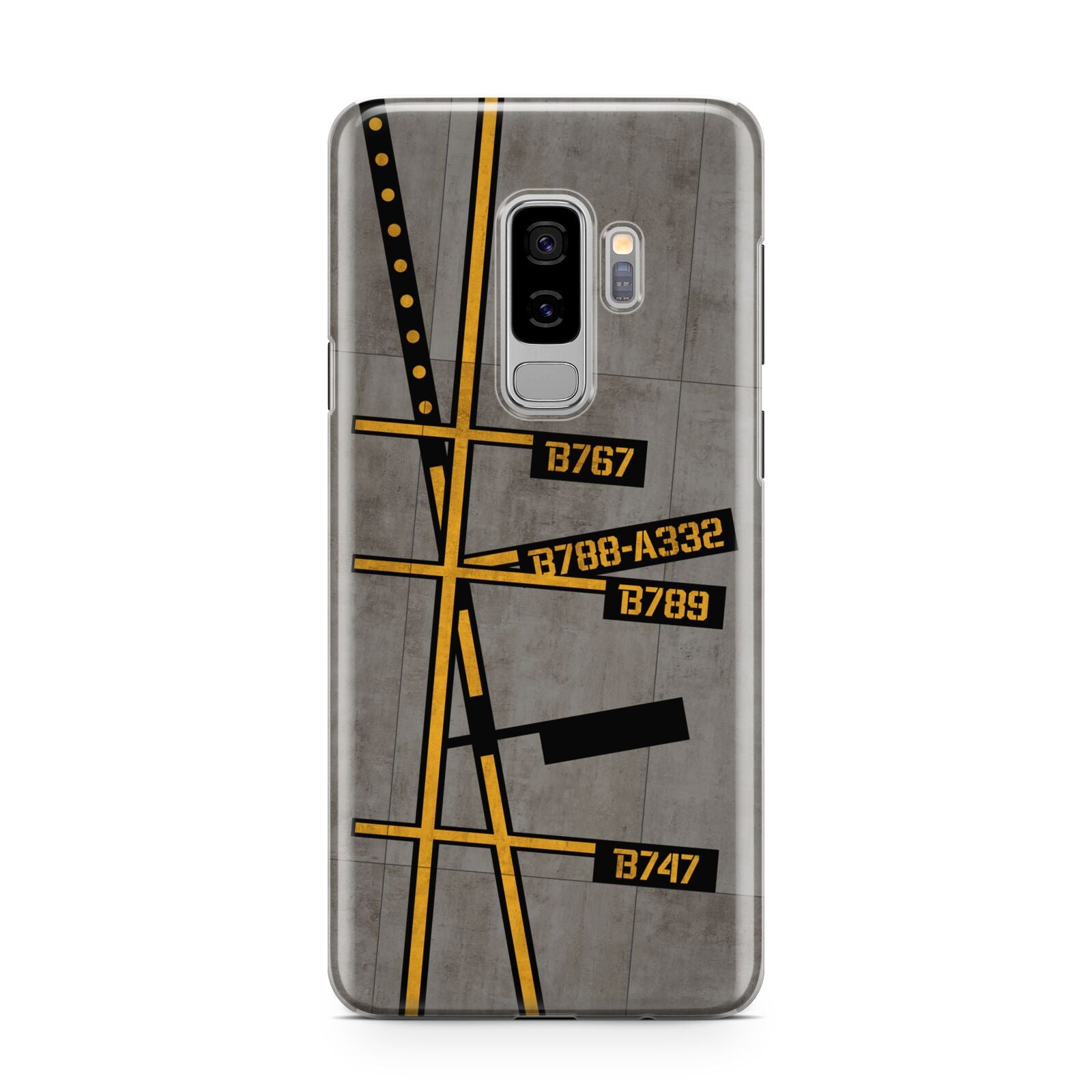 Airport Parking Markings Samsung Galaxy S9 Plus Case on Silver phone