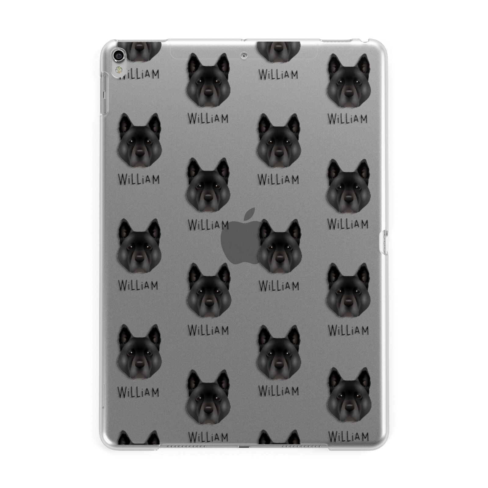 Akita Icon with Name Apple iPad Silver Case