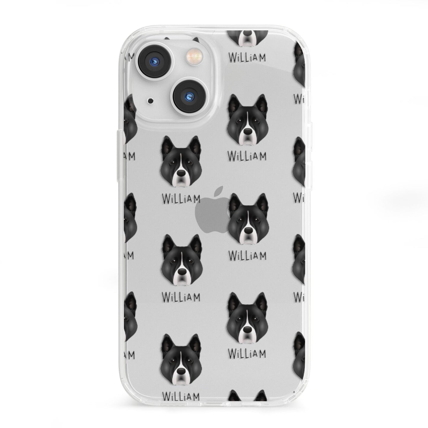 Akita Icon with Name iPhone 13 Mini Clear Bumper Case