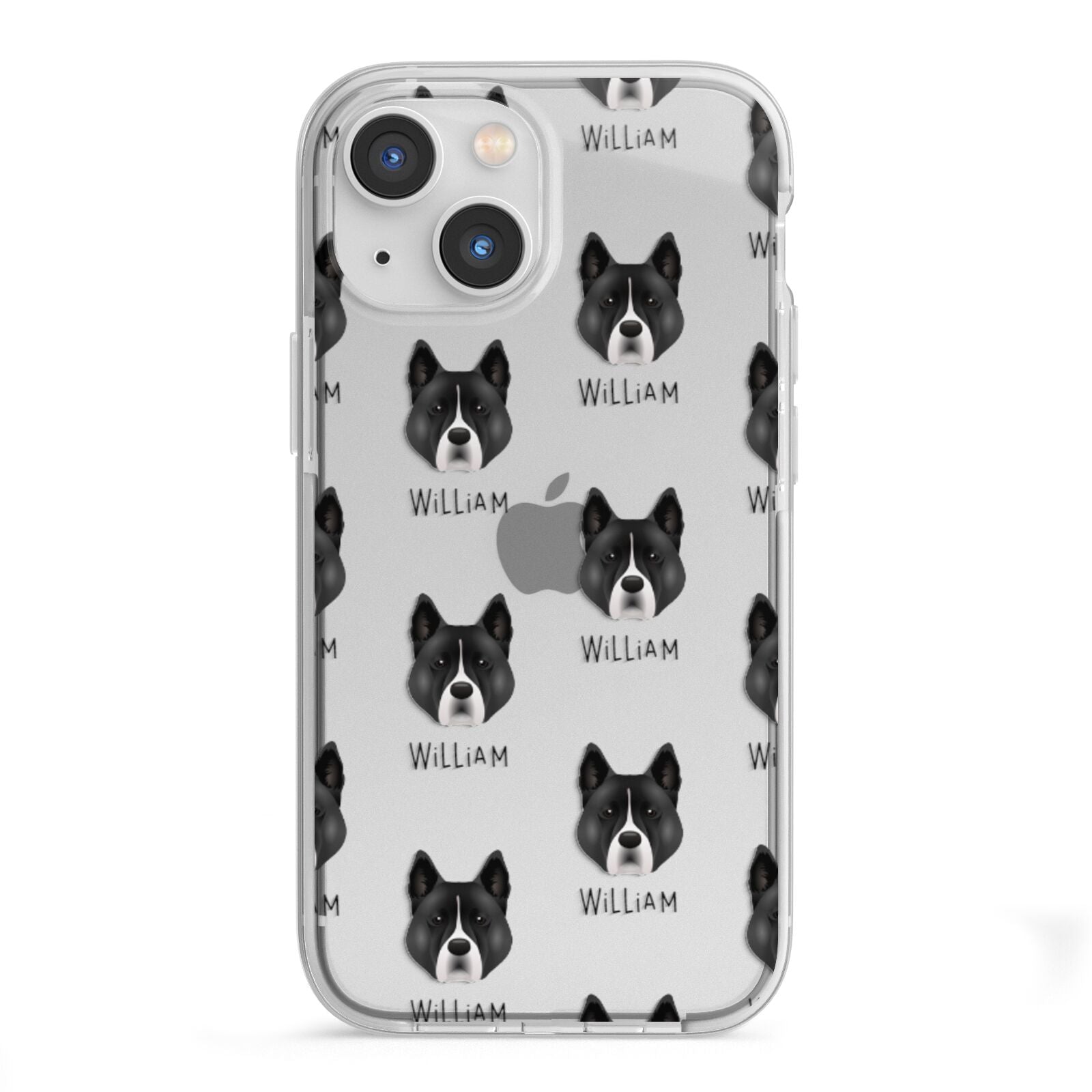 Akita Icon with Name iPhone 13 Mini TPU Impact Case with White Edges