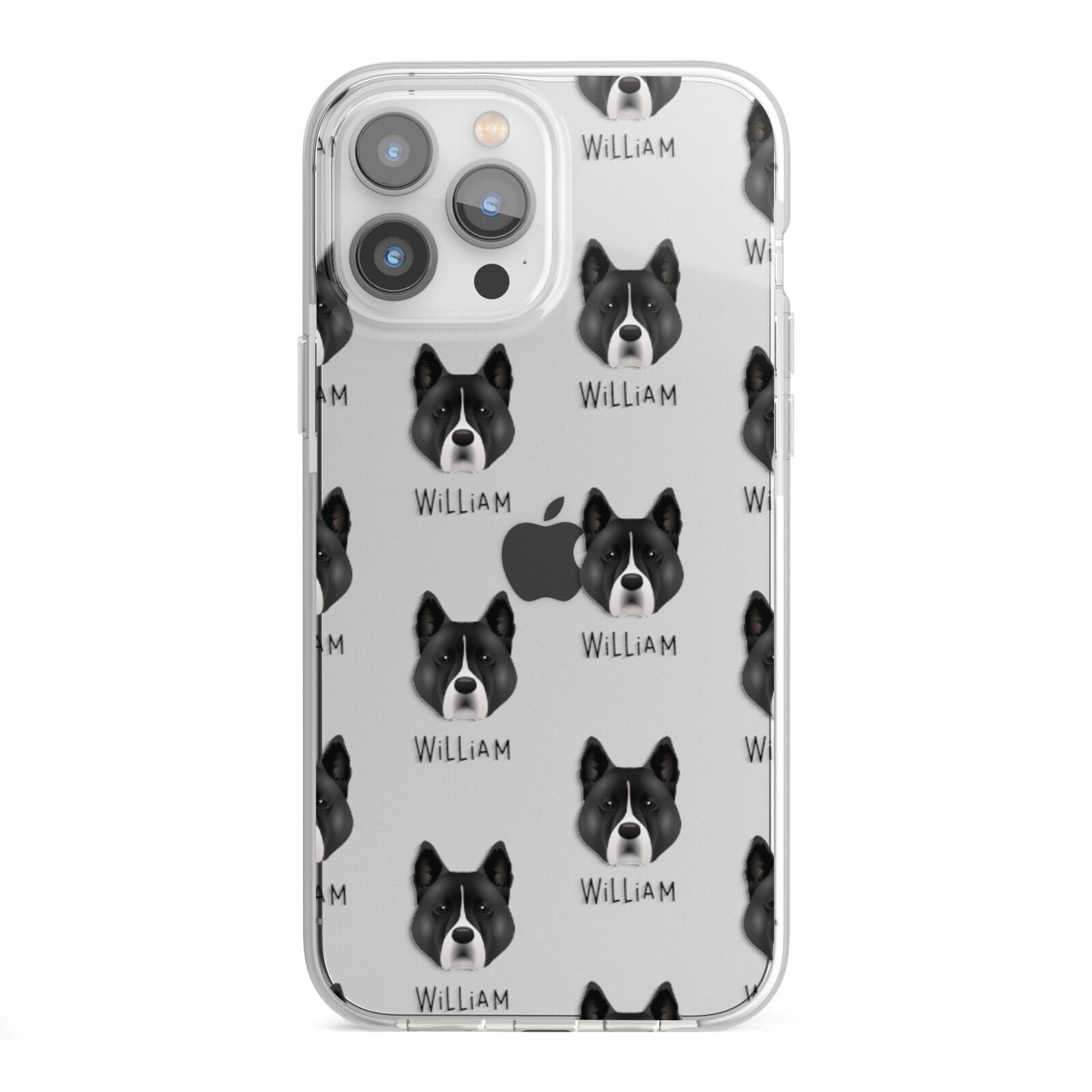 Akita Icon with Name iPhone 13 Pro Max TPU Impact Case with White Edges