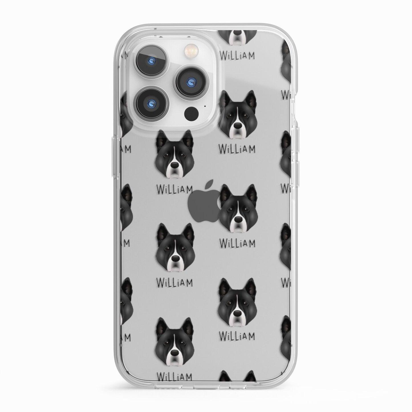 Akita Icon with Name iPhone 13 Pro TPU Impact Case with White Edges