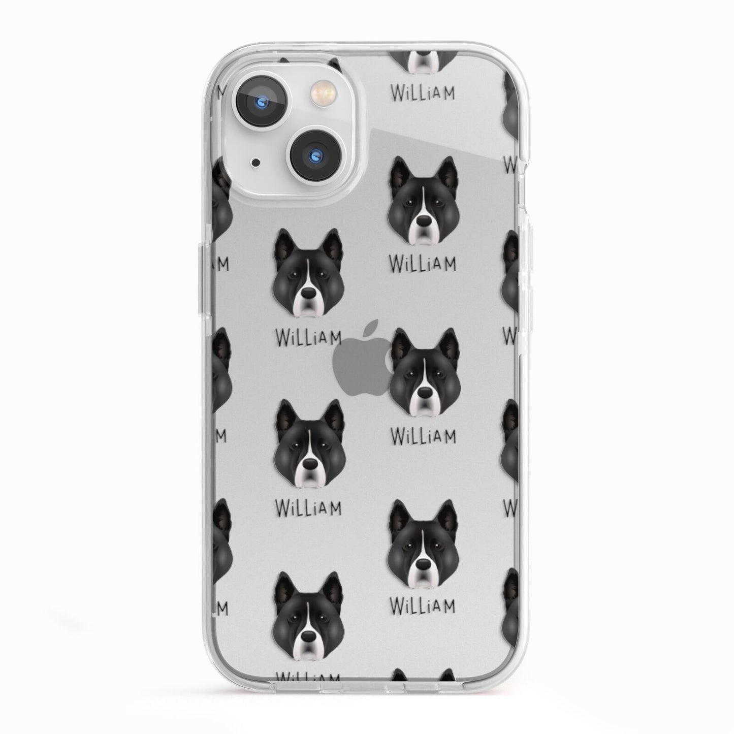 Akita Icon with Name iPhone 13 TPU Impact Case with White Edges