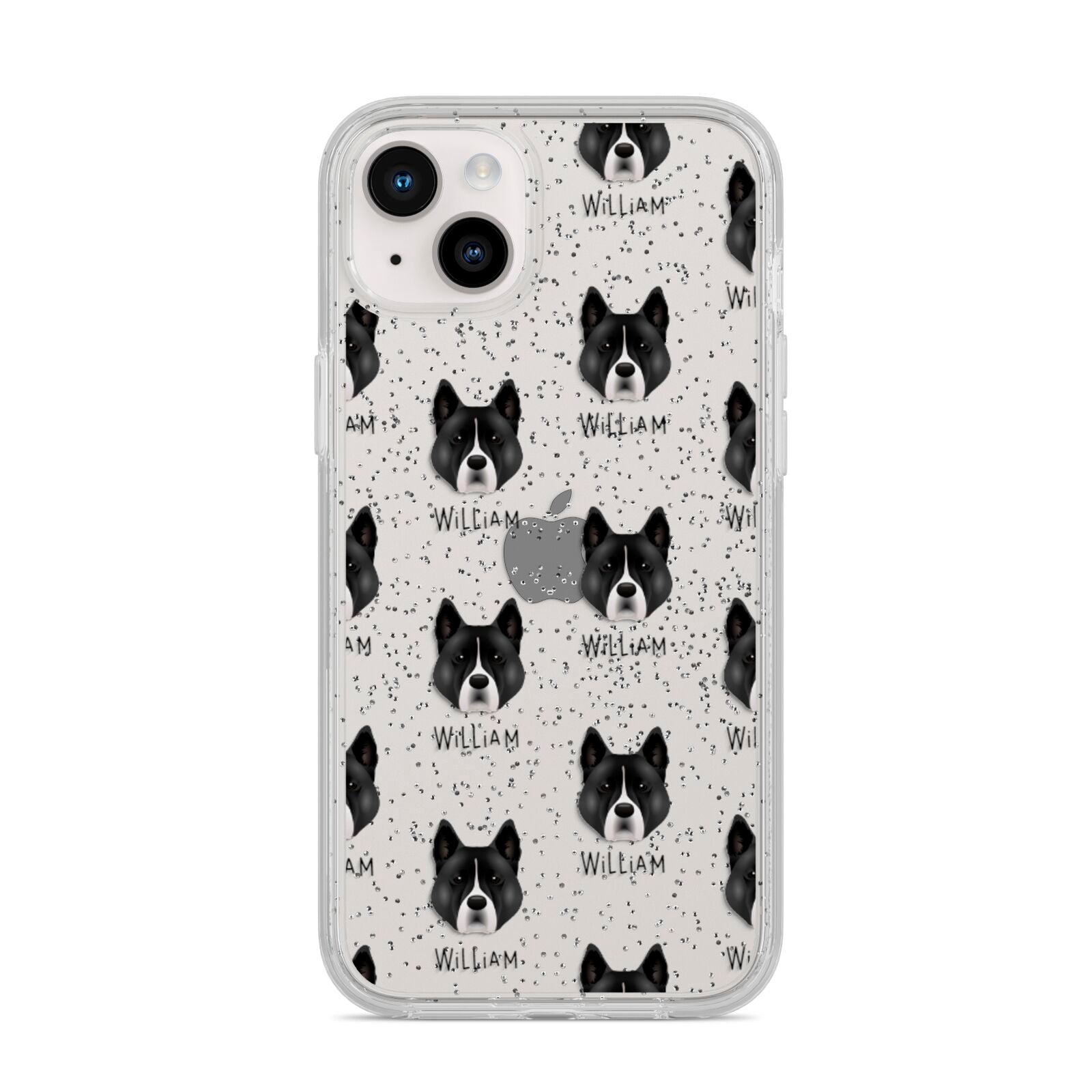 Akita Icon with Name iPhone 14 Plus Glitter Tough Case Starlight