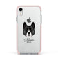 Akita Personalised Apple iPhone XR Impact Case Pink Edge on Silver Phone