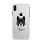 Akita Personalised Apple iPhone Xs Max Impact Case White Edge on Silver Phone