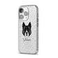 Akita Personalised iPhone 14 Pro Glitter Tough Case Silver Angled Image