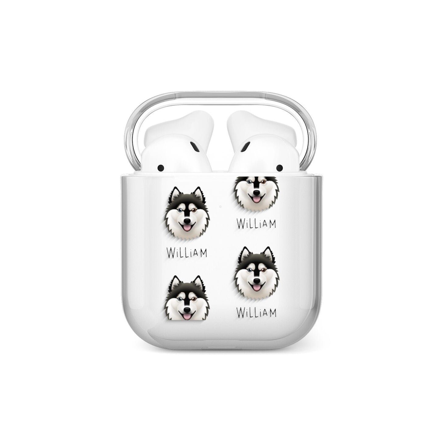 Alaskan Klee Kai Icon with Name AirPods Case