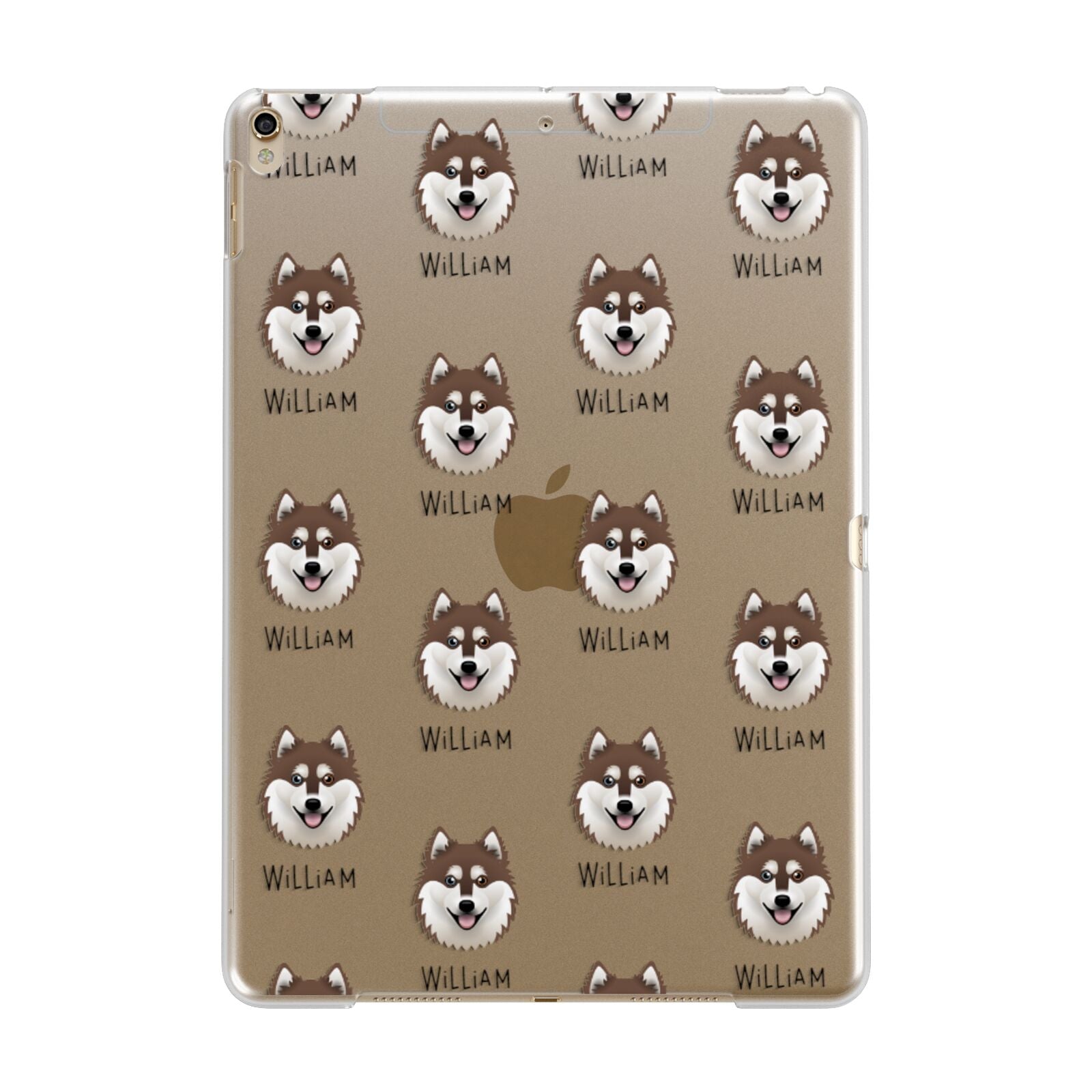 Alaskan Klee Kai Icon with Name Apple iPad Gold Case