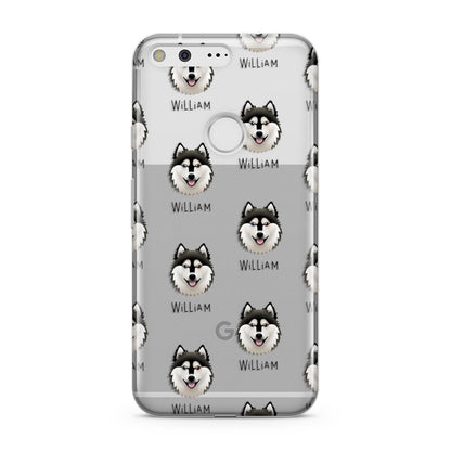 Alaskan Klee Kai Icon with Name Google Pixel Case